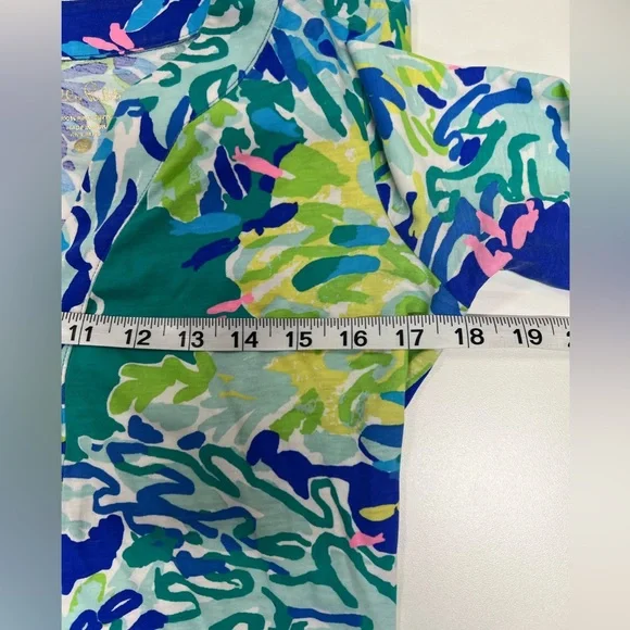 Lilly Pulitzer Riva Dress in Wade and Sea Brilliant Blue Print Pima Cotton - Picture 5 of 12